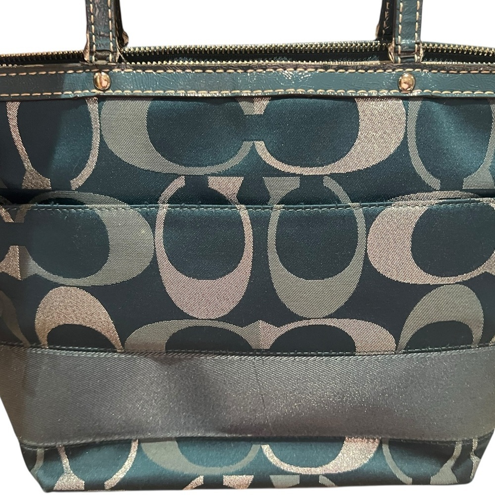 Coach - Blue and Silver Bag - Small Canvas - 14 inch length and 9 inches height - Picture 7 of 10
